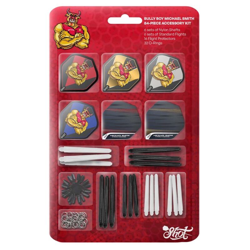 Michael Smith Darts Zubehör Kit 84-teilig Shot
