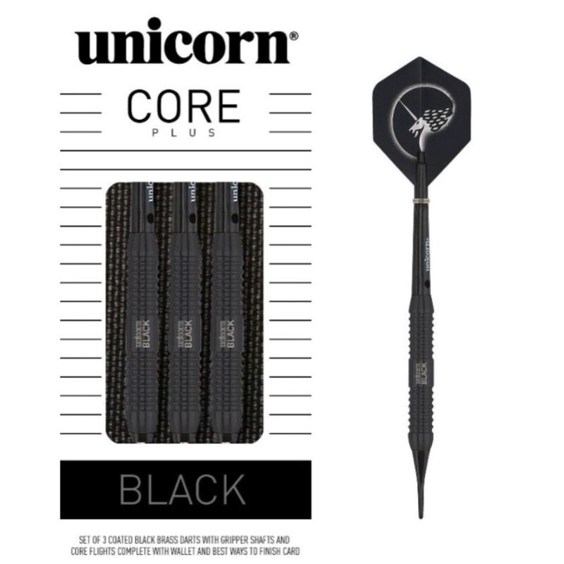 Unicorn Core Plus Black Softtip Dartpfeile 19 g