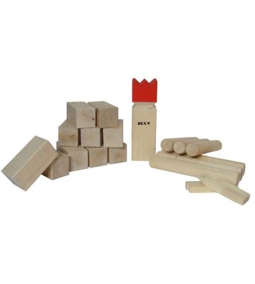 Kubb Semi-Pro Basic mit Rotem König, Birkenholz