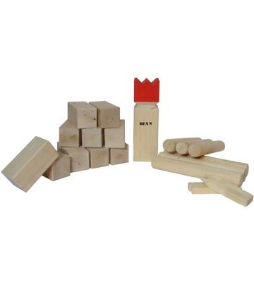 Kubb Wikinger Original Roter König, Gummibaumholz