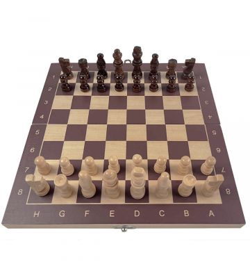 Pegasi 3-in-1 Holzspiel – Schach, Dame und Backgammon