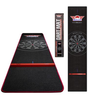 Gummidartmatte 300 x 60 cm Bull’s mit Oche Schwarz/Rot