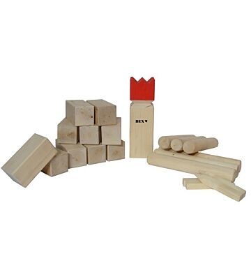 Kubb Semi-Pro Basic mit Rotem König, Birkenholz
