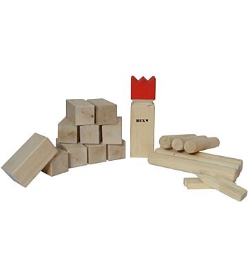 Kubb Wikinger Original Roter König, Gummibaumholz