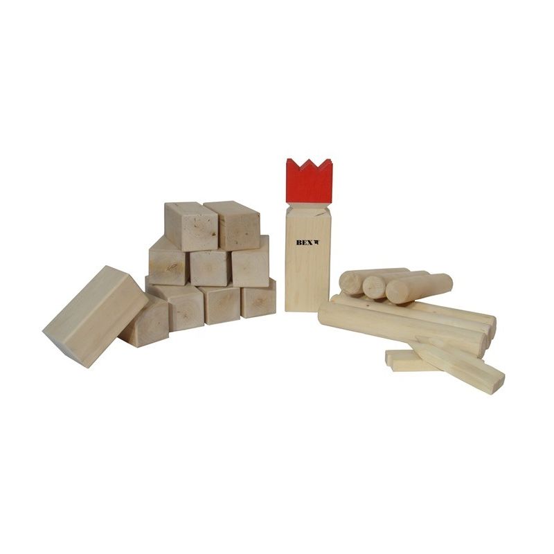 Kubb Semi-Pro Basic mit Rotem König, Birkenholz