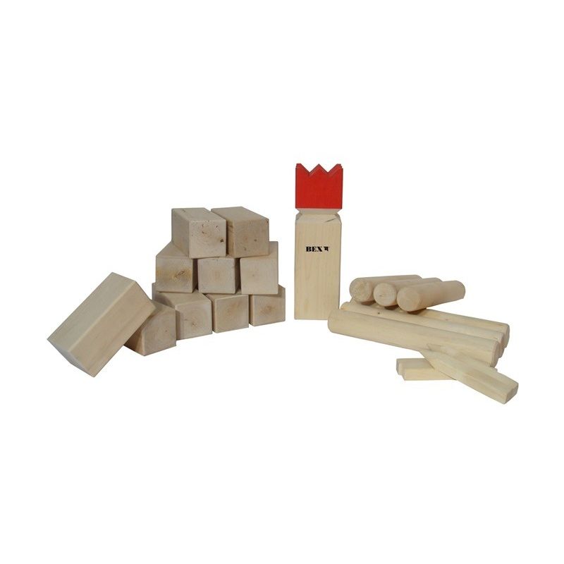 Kubb Wikinger Original Roter König, Gummibaumholz