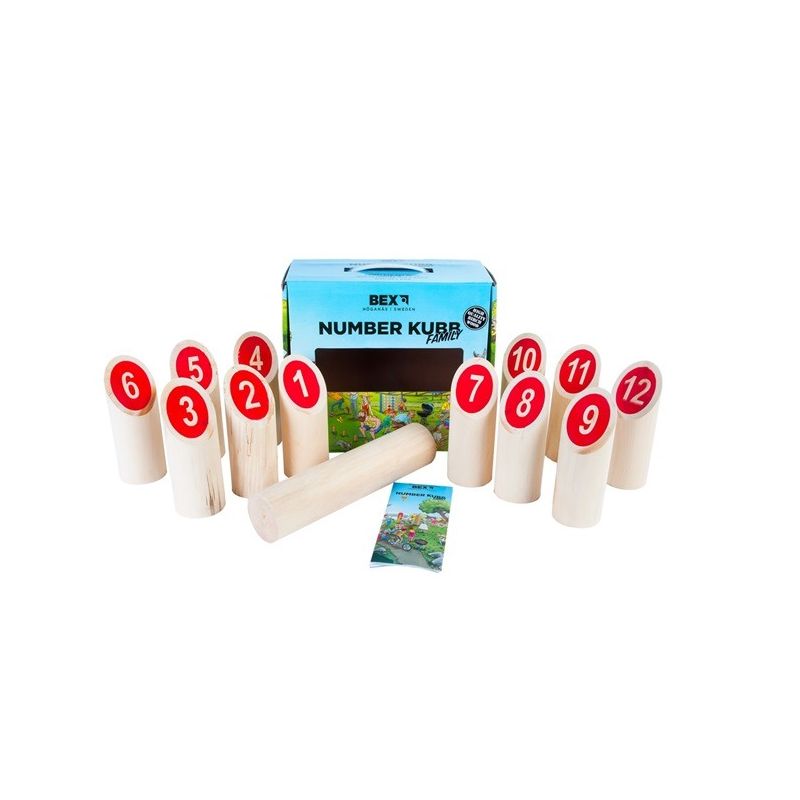 Number Kubb, Basic, Birkenholz im Farbkarton