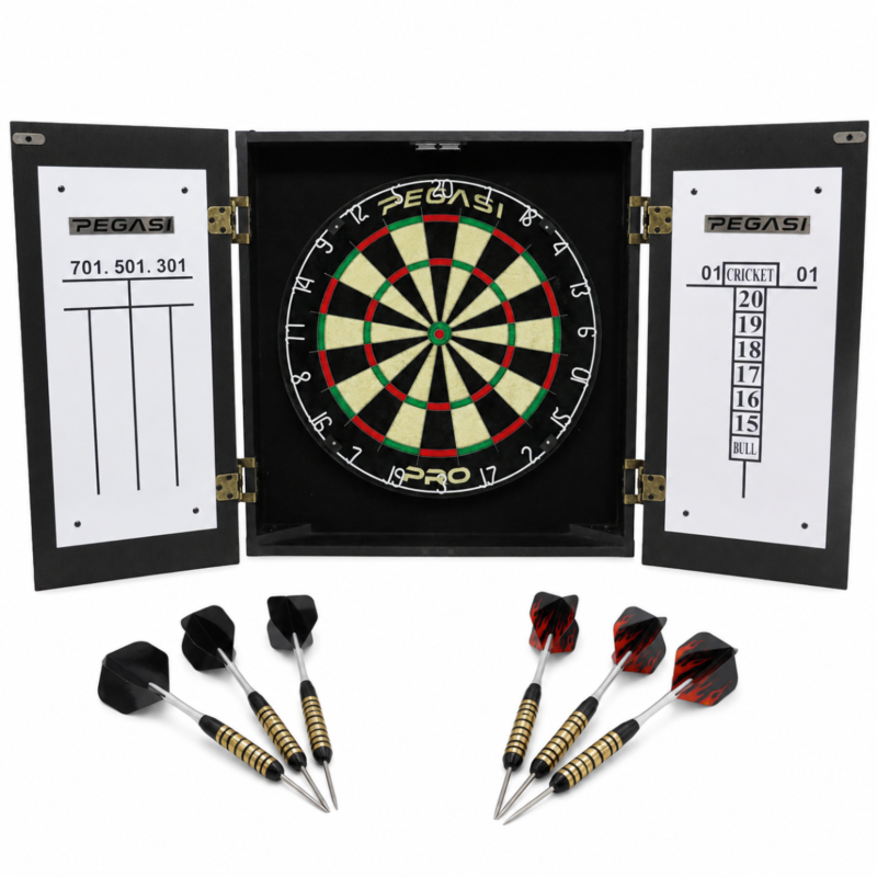 Pegasi Dartboard-Schrankset Black