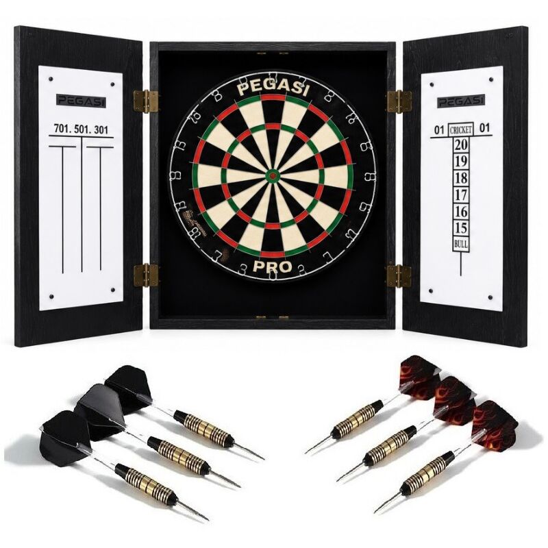 Pegasi Dartboard-Schrankset Black