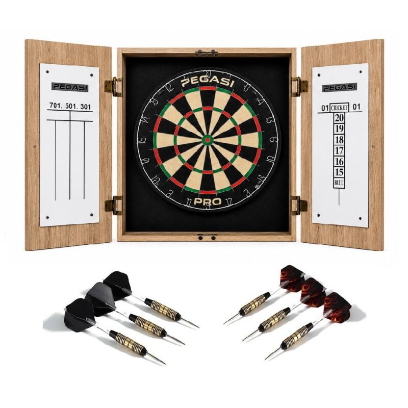 Pegasi Dartboard-Schrankset Eiche